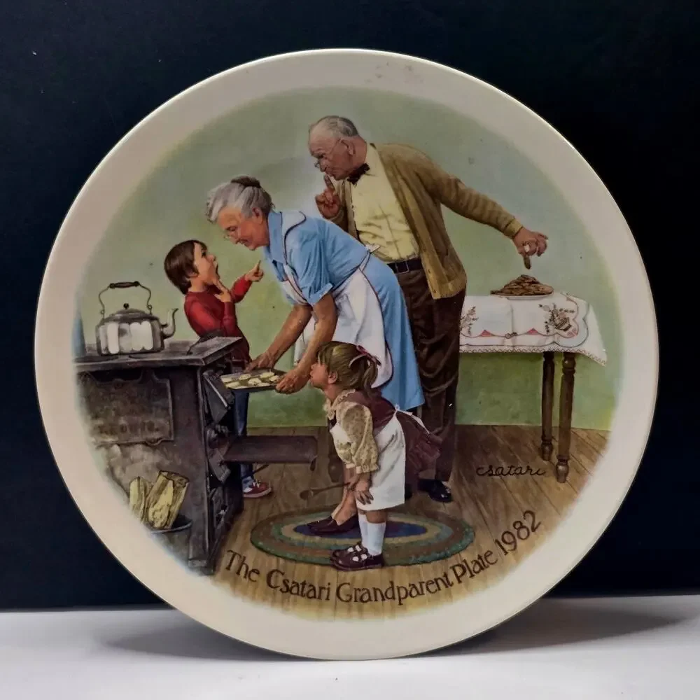 Knowles The Cookie Tasting Joseph Csatari Grandparent Plate 1982 USA